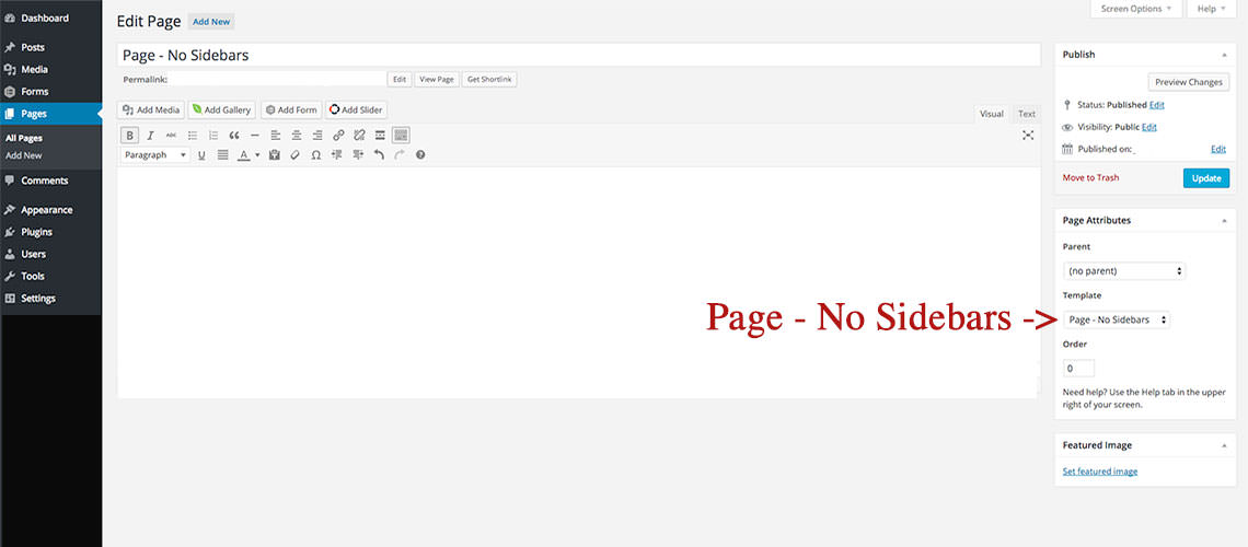 Page No Sidebars Evo Pro