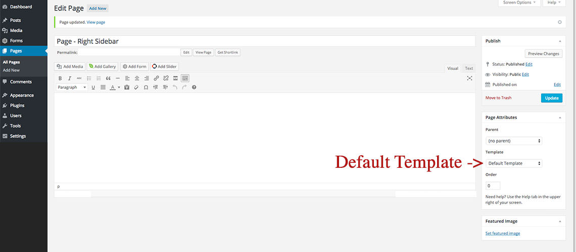 Page Right Sidebar Evo Pro